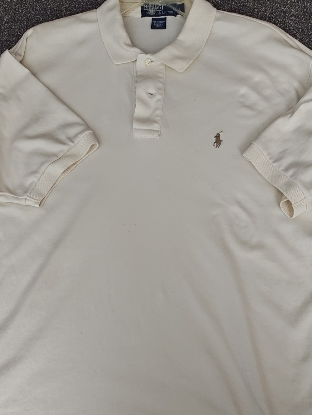 Polo by Ralph Lauren Cream Short-Sleeve Polo with Tan Pony